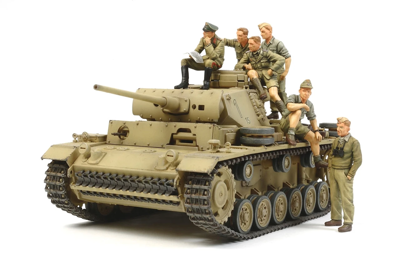 Tamiya 32405 - German Panzer III AUSF.L W/ Rommel And Dak Tank Crew Germany - 1:35 Scale Kit 1 Tamiya 32405 - German Panzer III AUSF.L W/ Rommel And Dak Tank Crew Germany - 1:35 Scale Kit