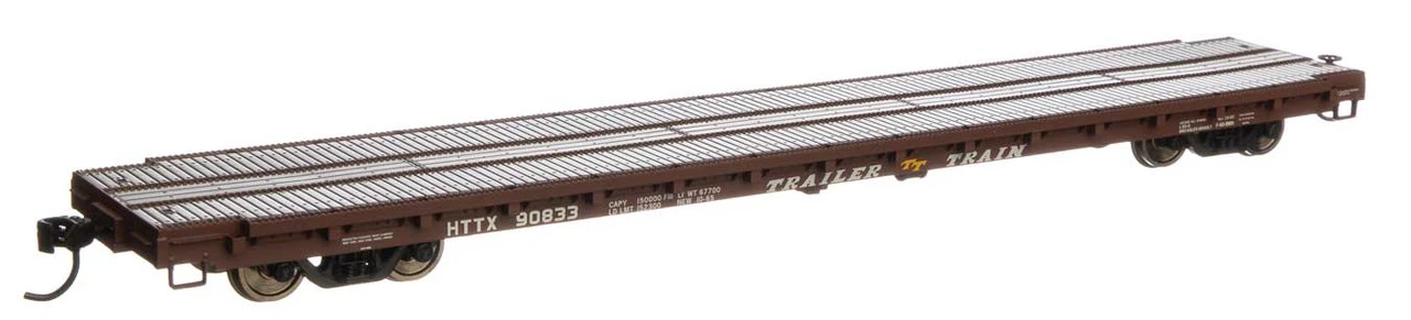 Walthers Mainline 910-5400 - 60' Pullman-Standard Flatcar Trailer Train (HTTX) 90833 - HO Scale 1 Walthers Mainline 910-5400 - 60' Pullman-Standard Flatcar Trailer Train (HTTX) 90833 - HO Scale