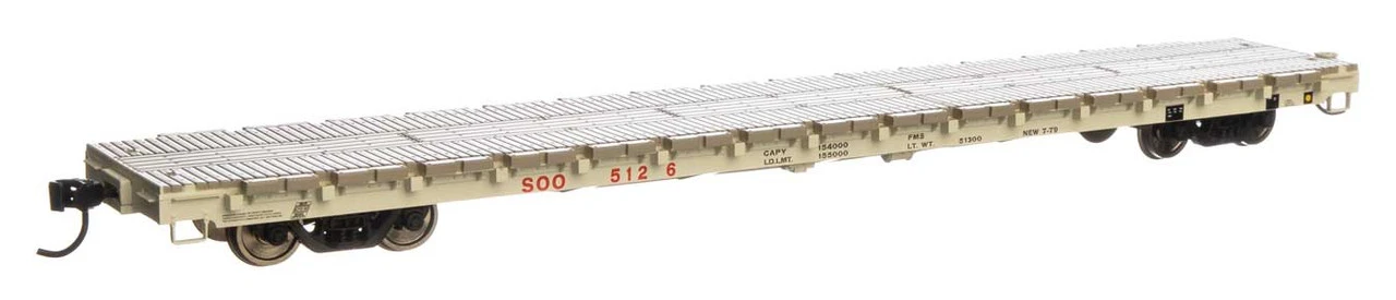 Walthers Mainline 910-5409 - 60' Pullman-Standard Flatcar Soo Line (SOO) 5126 - HO Scale 1 Walthers Mainline 910-5409 - 60' Pullman-Standard Flatcar Soo Line (SOO) 5126 - HO Scale