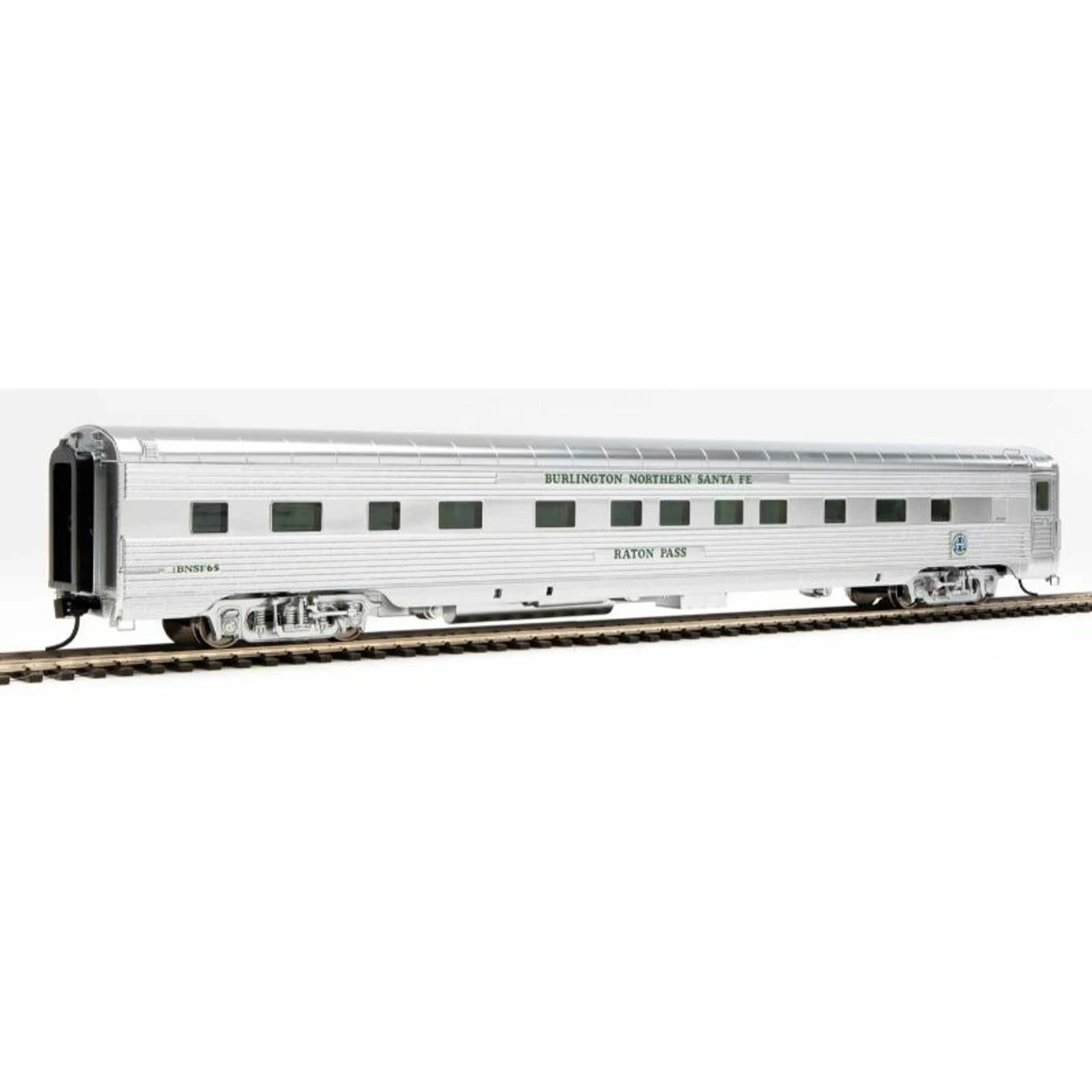 Walthers Proto 920-16255 - 85' Pullman-Standard Regal Series 4-4-2 Sleeper - Ready To Run -- Lighted -- BNSF (Business Train, Real Metal Finish) BNSF 65, Raton Pass - HO Scale 1 Walthers Proto 920-16255 - 85' Pullman-Standard Regal Series 4-4-2 Sleeper - Ready To Run -- Lighted -- BNSF (Business Train, Real Metal Finish) BNSF 65, Raton Pass - HO Scale