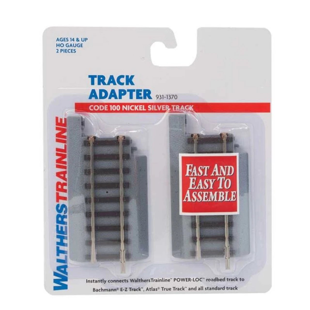 Walthers Trainline 931-1370 - Track Adapter 2-Pack - Power-Loc Track(TM) - HO Scale 1 Walthers Trainline 931-1370 - Track Adapter 2-Pack - Power-Loc Track(TM) - HO Scale