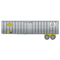 Walthers SceneMaster 949-2608 - Flexi-Van 40' Trailer 2-Pack - Assembled - New York Central #3 (yellow Logo And US Mail Placards; End Doors) New York Central (NYC) NYCU 204004, 204036 - HO Scale
