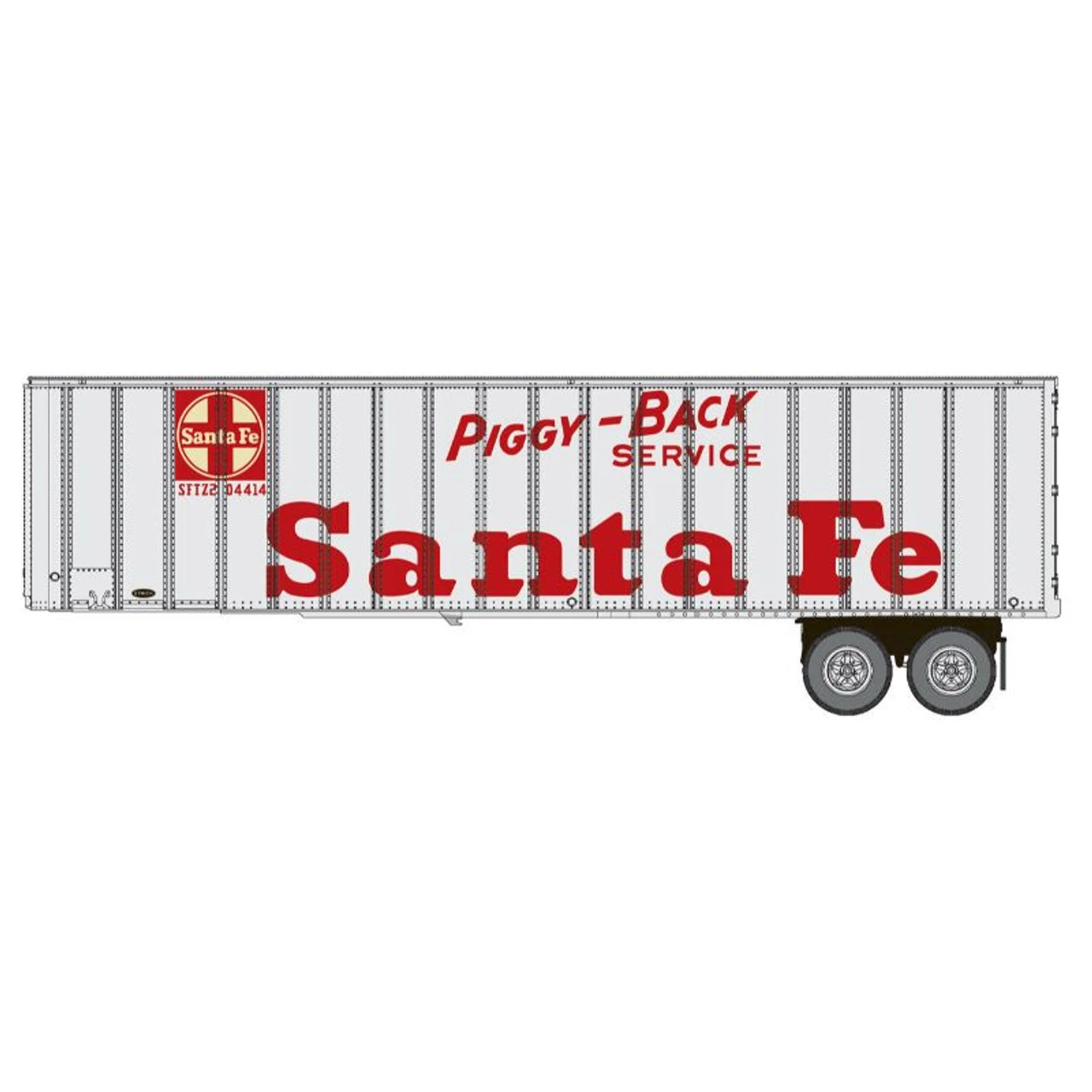Walthers SceneMaster 949-2612 - Flexi-Van 40' Trailer 2-Pack - Assembled (Piggy Back Service; End Doors) Atchison, Topeka And Santa Fe (ATSF) SFTZ 04414, 04416 - HO Scale 1 Walthers SceneMaster 949-2612 - Flexi-Van 40' Trailer 2-Pack - Assembled (Piggy Back Service; End Doors) Atchison, Topeka And Santa Fe (ATSF) SFTZ 04414, 04416 - HO Scale