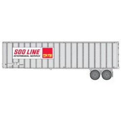 Walthers SceneMaster 949-2613 - Flexi-Van 40' Trailer 2-Pack - Assembled (Intermodal Service Placard; End Doors) Soo Line (SOO) SOOZ 202013, 202015 - HO Scale