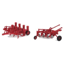Walthers SceneMaster 949-4162 - Farm Plow And Planter -- Red - HO Scale