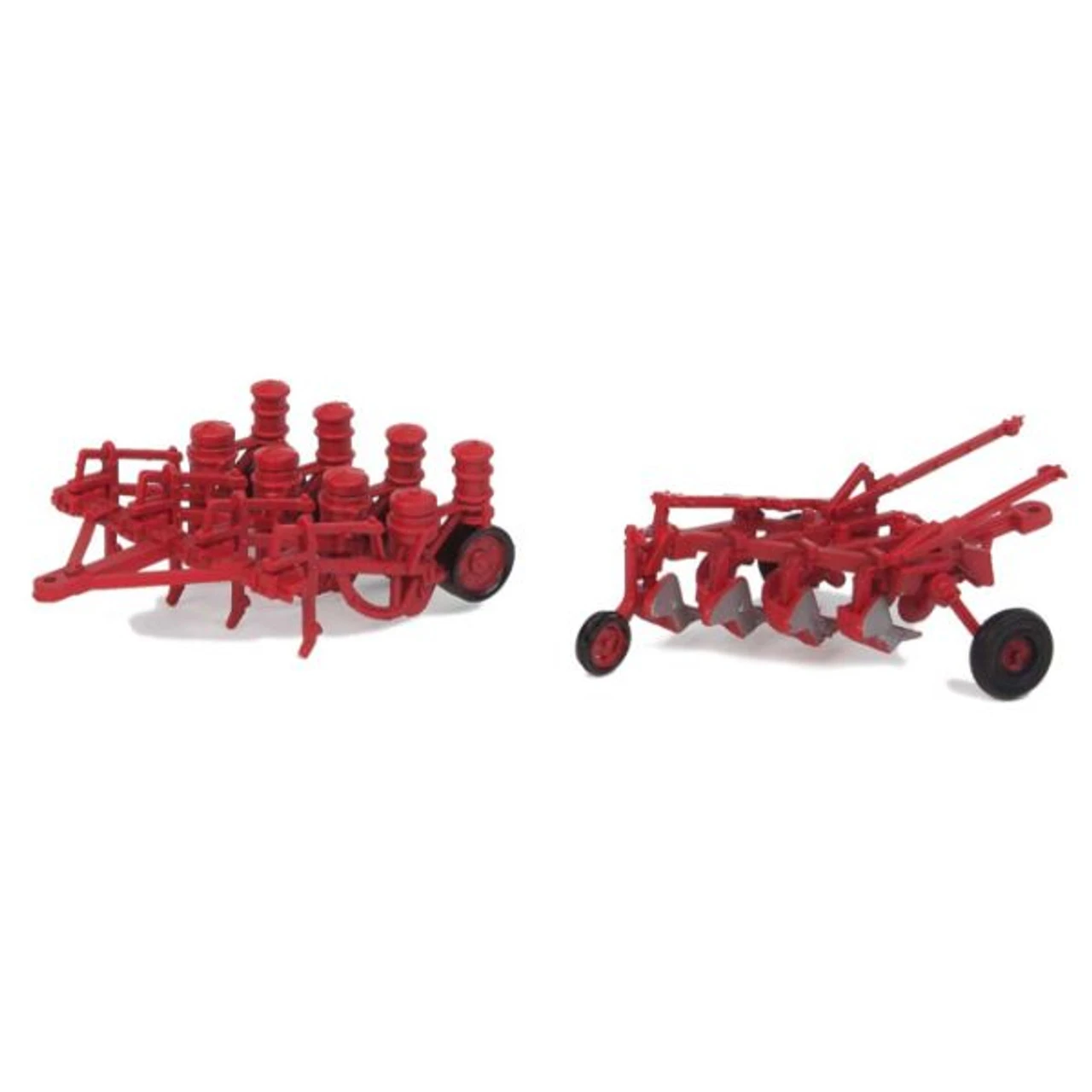 Walthers SceneMaster 949-4162 - Farm Plow And Planter -- Red - HO Scale 1 Walthers SceneMaster 949-4162 - Farm Plow And Planter -- Red - HO Scale