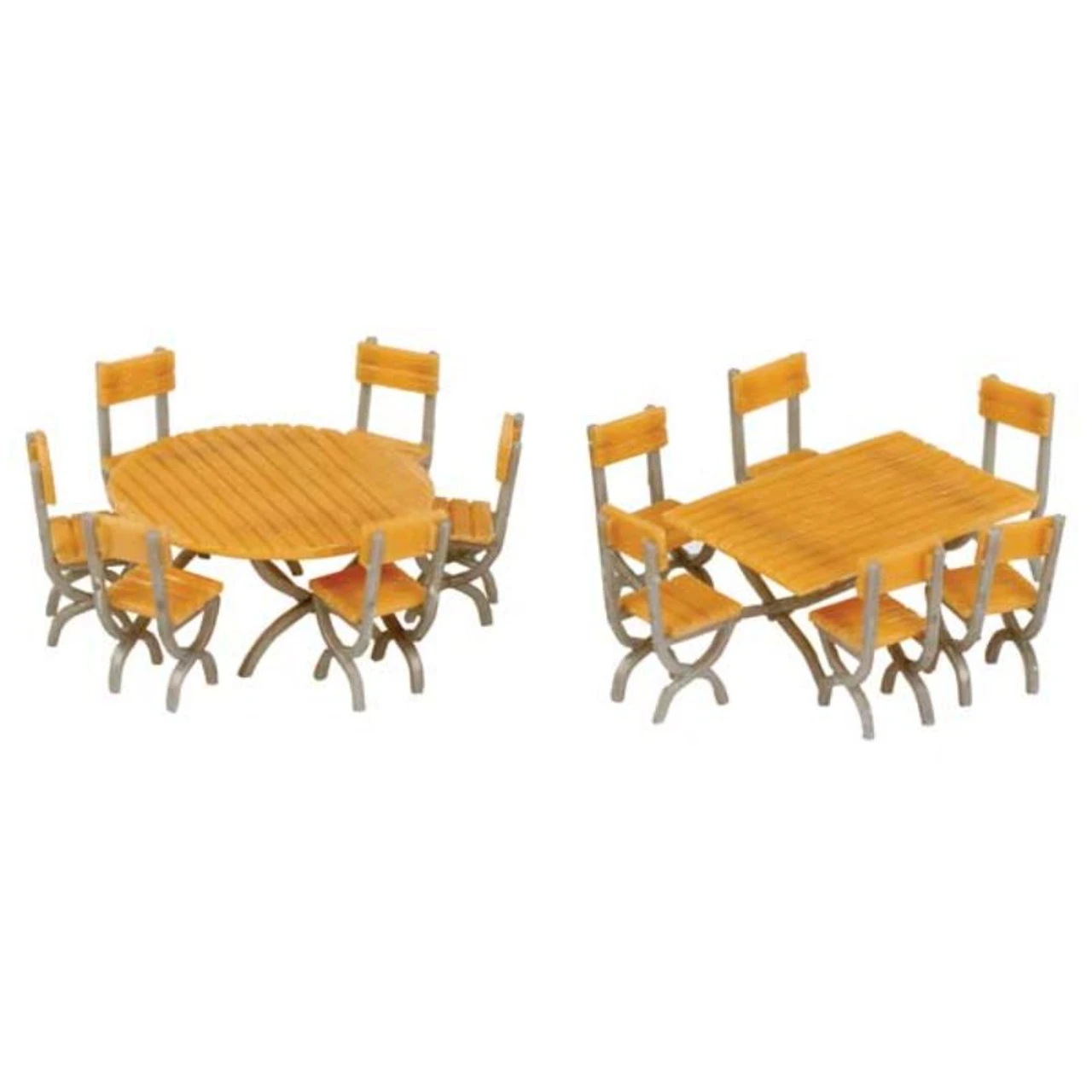 Walthers SceneMaster 949-4191 - Tables And Chairs - One Square One Round - HO Scale Kit 1 Walthers SceneMaster 949-4191 - Tables And Chairs - One Square One Round - HO Scale Kit