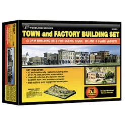 Woodland Scenics 1485 - Town & Factory Building Set - (13) N Scale Kits