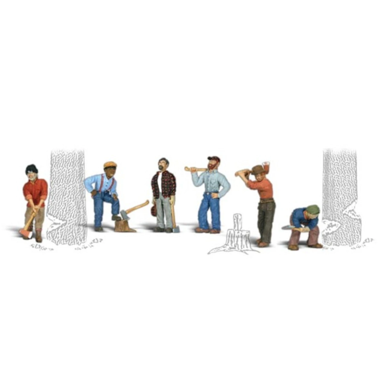 Woodland Scenics #1876 - Lumberjacks - HO Scale 1 Woodland Scenics #1876 - Lumberjacks - HO Scale